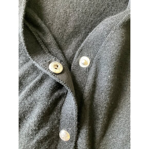 White House Black Market size XL NEW Black Cardigan Sweater Silver Snap front - Picture 6 of 9